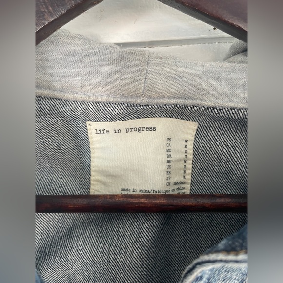 Life In Progress Hooded Jean Jacket with Hoodie Sleeves - Picture 3 of 8